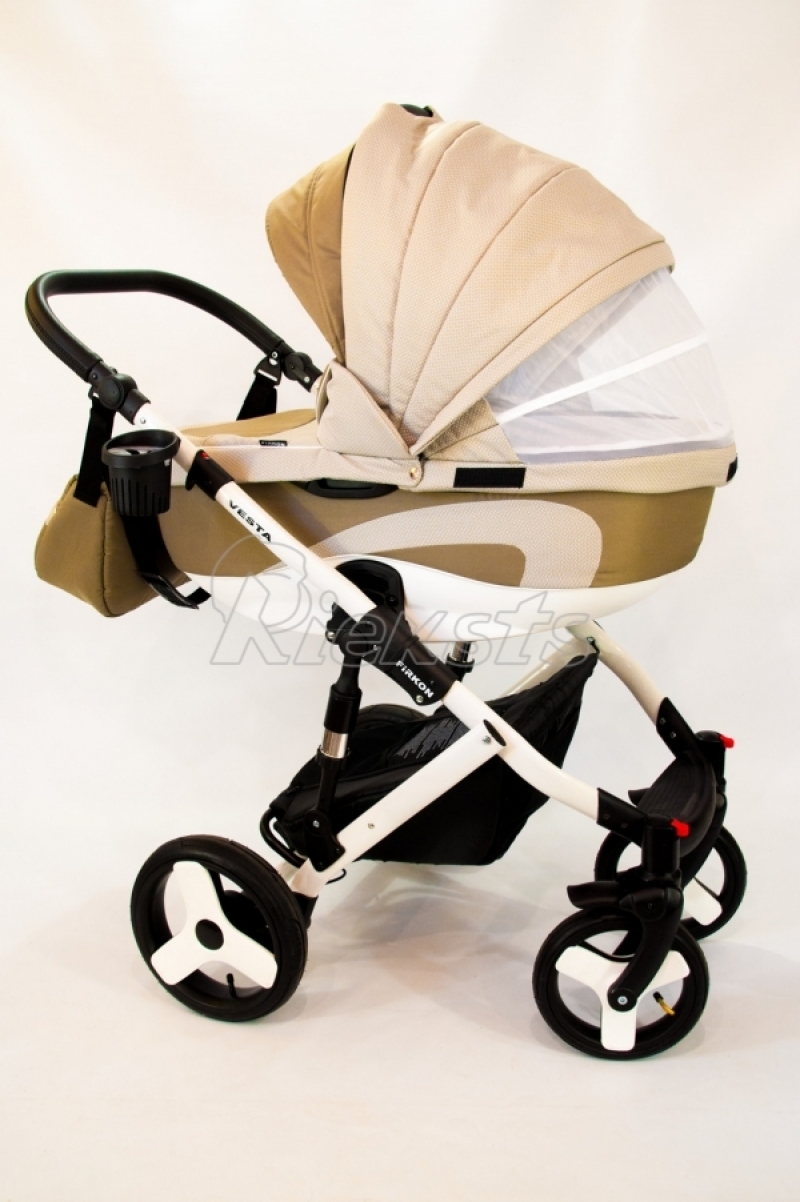 bērnu rati 2in1/3in1 FIRKON Vesta beige textile bēšs audums