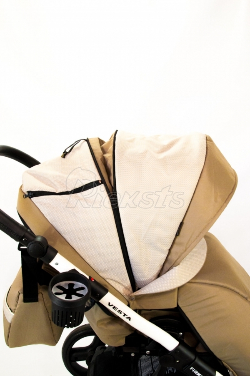 bērnu rati 2in1/3in1 FIRKON Vesta beige textile bēšs audums