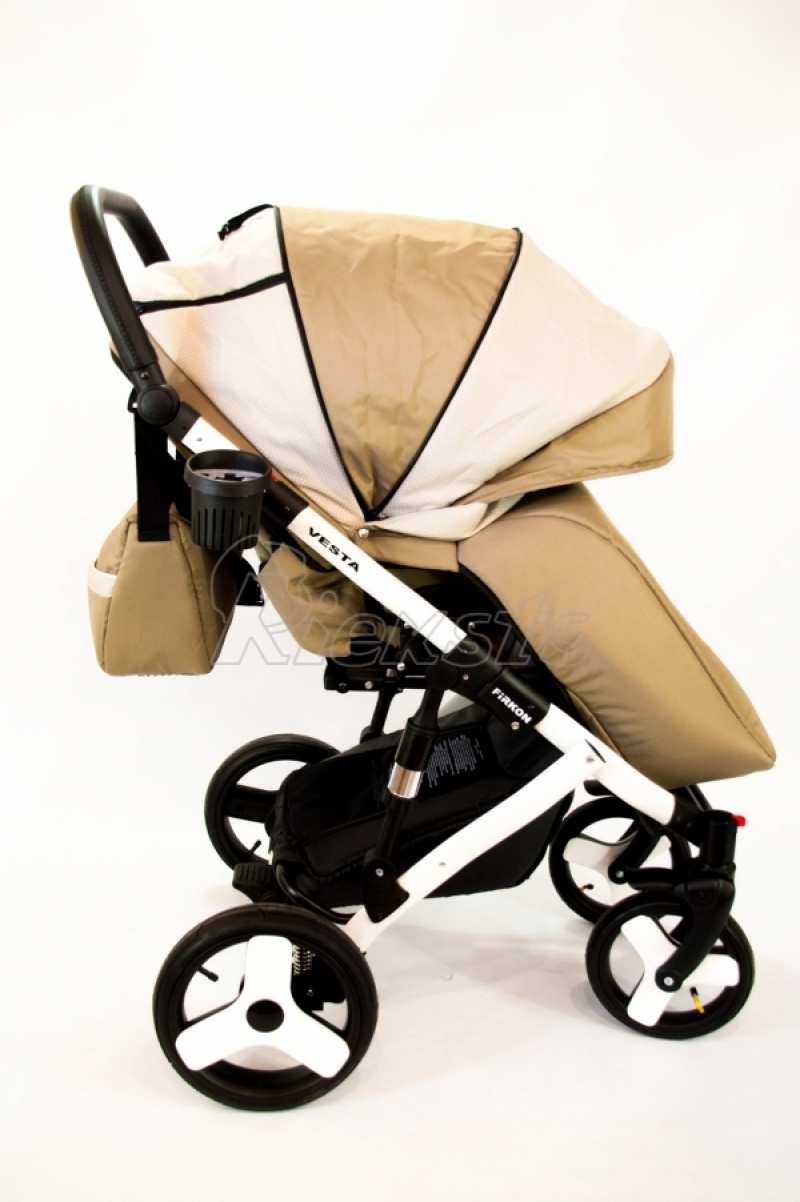 bērnu rati 2in1/3in1 FIRKON Vesta beige textile bēšs audums