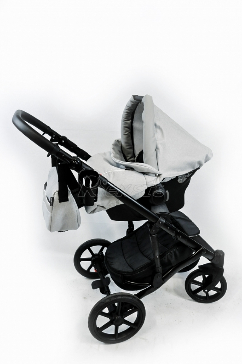bērnu rati 2in1/3in1 FIRKON Leatherette grey eco