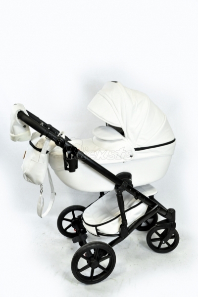 bērnu rati 2in1/3in1 Mikrus Bianco eco leather