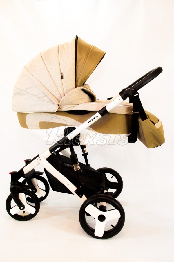 bērnu rati 2in1/3in1 FIRKON Vesta beige textile bēšs audums