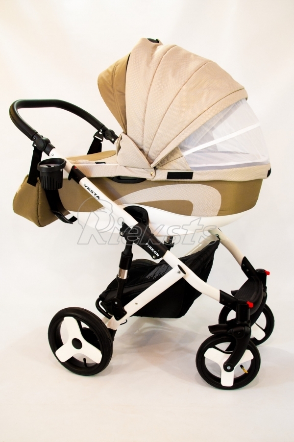 bērnu rati 2in1/3in1 FIRKON Vesta beige textile bēšs audums